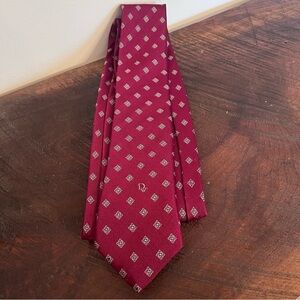 Dior Burgundy and Silver Patterned Tie